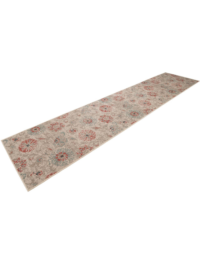 Beige 2' 7 x 12' Outdoor Botanical Runner Area Rug Weather Resistant for Patio, Deck, Terrace, Balcony, Porch Polypropylene Garden Floral Tropical Carpet for Sale at Rug Engine