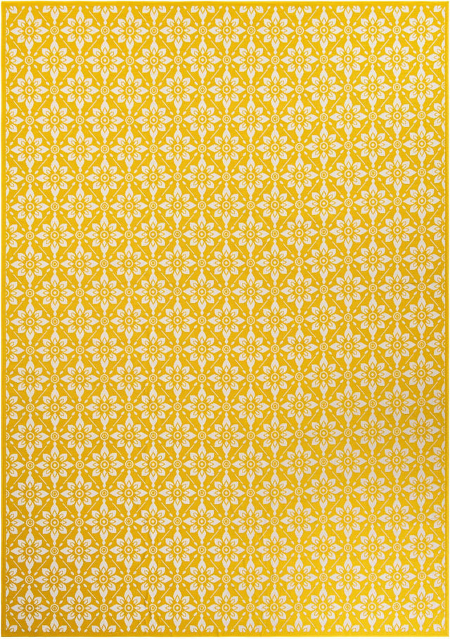 Yellow 10' x 14' 1 Outdoor Trellis Rectangle Area Rug Weather Resistant for Patio, Deck, Terrace, Balcony, Porch Geometric Design Water Safe Outside Carpet for Sale at Rug Engine