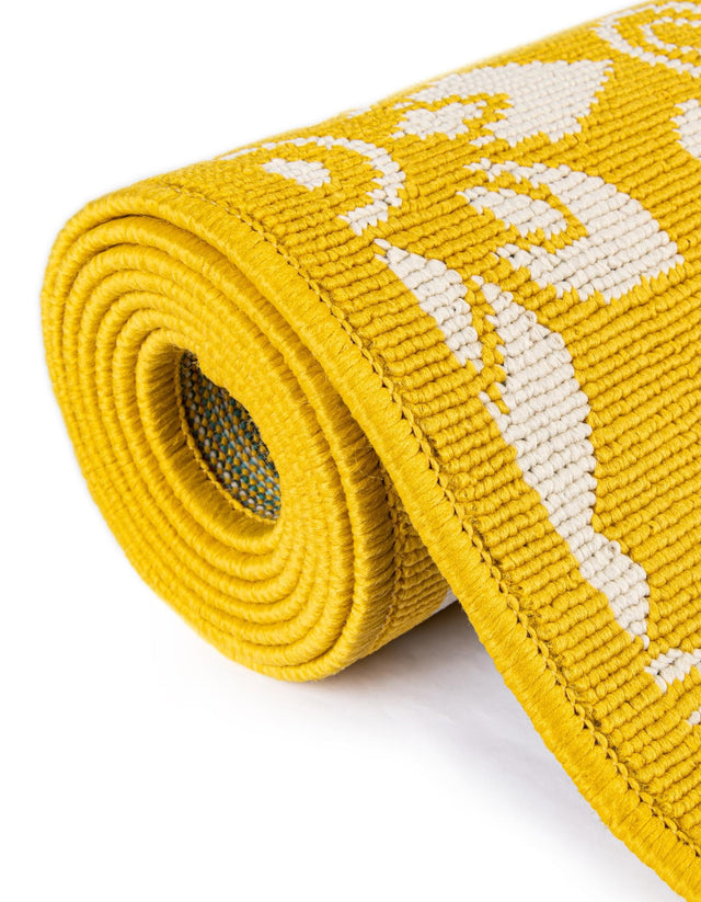 Yellow 10' x 14' 1 Outdoor Trellis Rectangle Area Rug Weather Resistant for Patio, Deck, Terrace, Balcony, Porch Geometric Design Water Safe Outside Carpet for Sale at Rug Engine