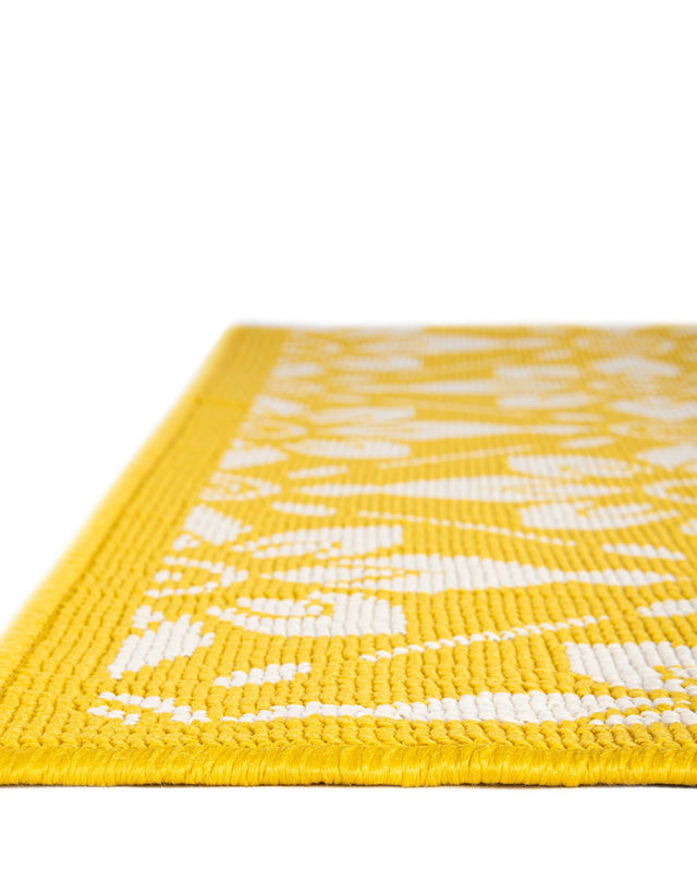 Yellow 2' 7 x 10' Outdoor Trellis Runner Area Rug Weather Resistant for Patio, Deck, Terrace, Balcony, Porch Geometric Design Water Safe Outside Carpet for Sale at Rug Engine