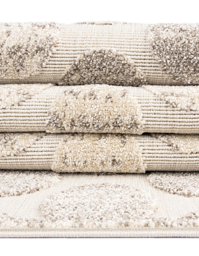 Beige and Ivory 10' x 10' Sabrina Soto Outdoor Round Area Rug Weather Resistant for Patio, Deck, Terrace, Balcony, Porch Durable Carpet for Exterior Home Design for Sale at Rug Engine