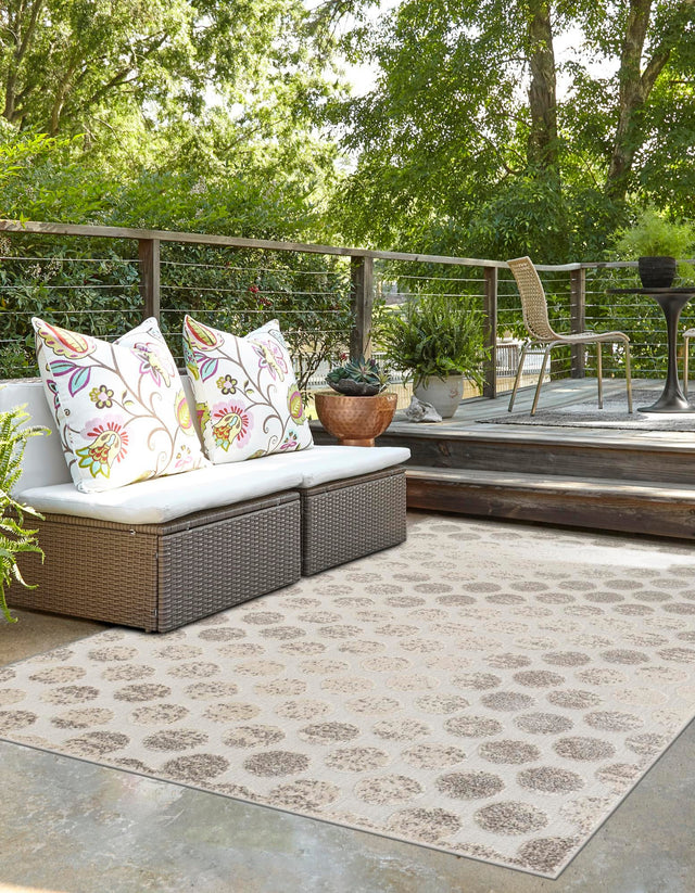Beige and Ivory 2' x 3' 1 Sabrina Soto Outdoor Rectangle Area Rug Weather Resistant for Patio, Deck, Terrace, Balcony, Porch Durable Carpet for Exterior Home Design for Sale at Rug Engine
