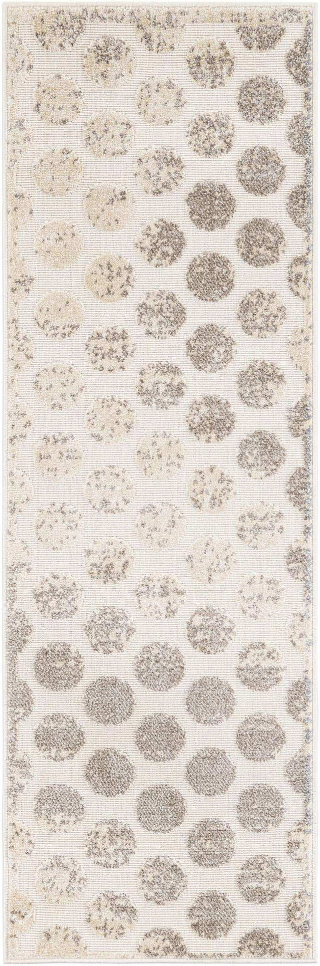 Beige and Ivory 2' x 6' 1 Sabrina Soto Outdoor Runner Area Rug Weather Resistant for Patio, Deck, Terrace, Balcony, Porch Durable Carpet for Exterior Home Design for Sale at Rug Engine