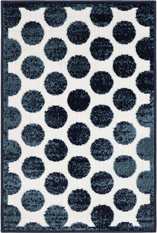 Navy Blue 2' x 3' 1 Sabrina Soto Outdoor Rectangle Area Rug Weather Resistant for Patio, Deck, Terrace, Balcony, Porch Durable Carpet for Exterior Home Design for Sale at Rug Engine