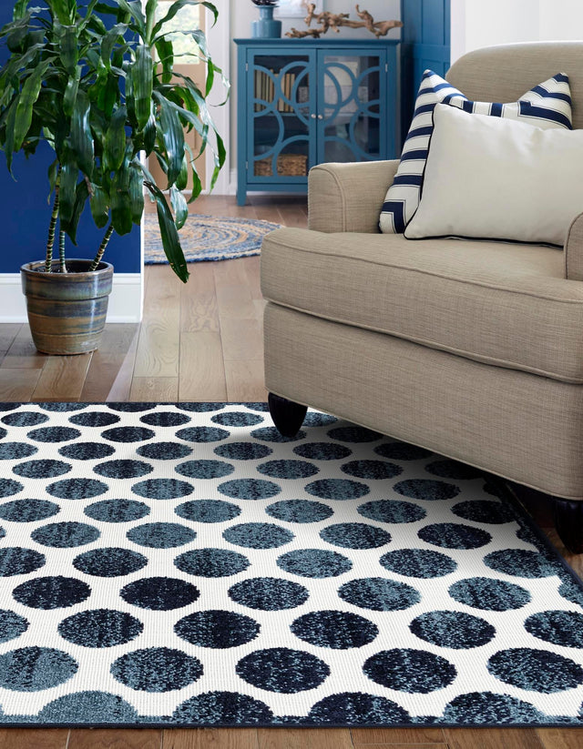 Navy Blue 9' x 12' Sabrina Soto Outdoor Rectangle Area Rug Weather Resistant for Patio, Deck, Terrace, Balcony, Porch Durable Carpet for Exterior Home Design for Sale at Rug Engine