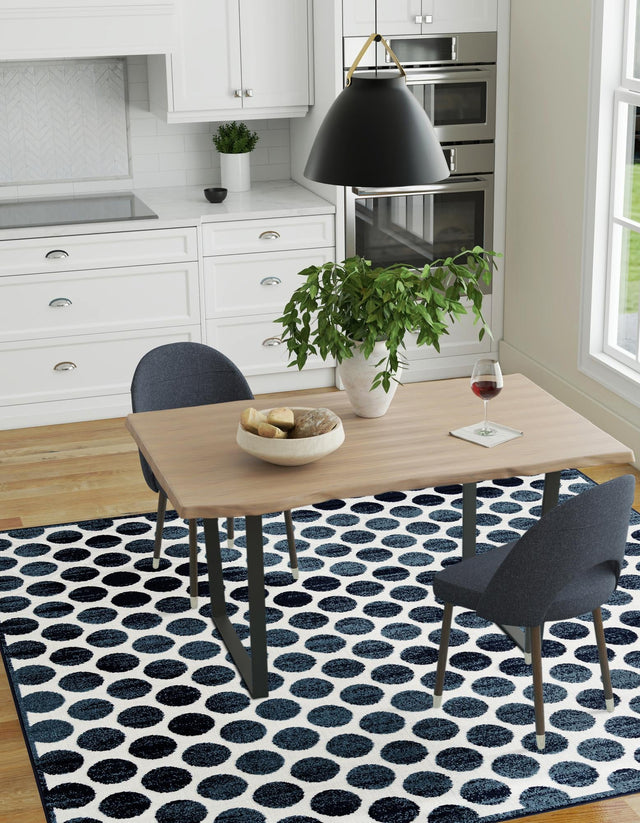 Navy Blue 10' x 10' Sabrina Soto Outdoor Square Area Rug Weather Resistant for Patio, Deck, Terrace, Balcony, Porch Durable Carpet for Exterior Home Design for Sale at Rug Engine
