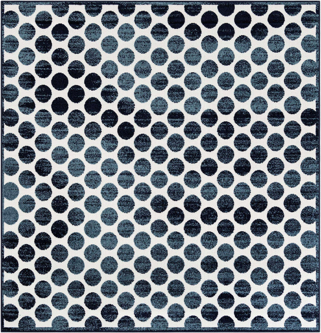 Navy Blue 7' 10 x 7' 10 Sabrina Soto Outdoor Square Area Rug Weather Resistant for Patio, Deck, Terrace, Balcony, Porch Durable Carpet for Exterior Home Design for Sale at Rug Engine