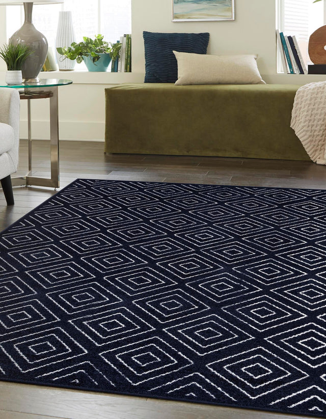 Navy Blue 10' x 14' 1 Sabrina Soto Outdoor Rectangle Area Rug Weather Resistant for Patio, Deck, Terrace, Balcony, Porch Durable Carpet for Exterior Home Design for Sale at Rug Engine
