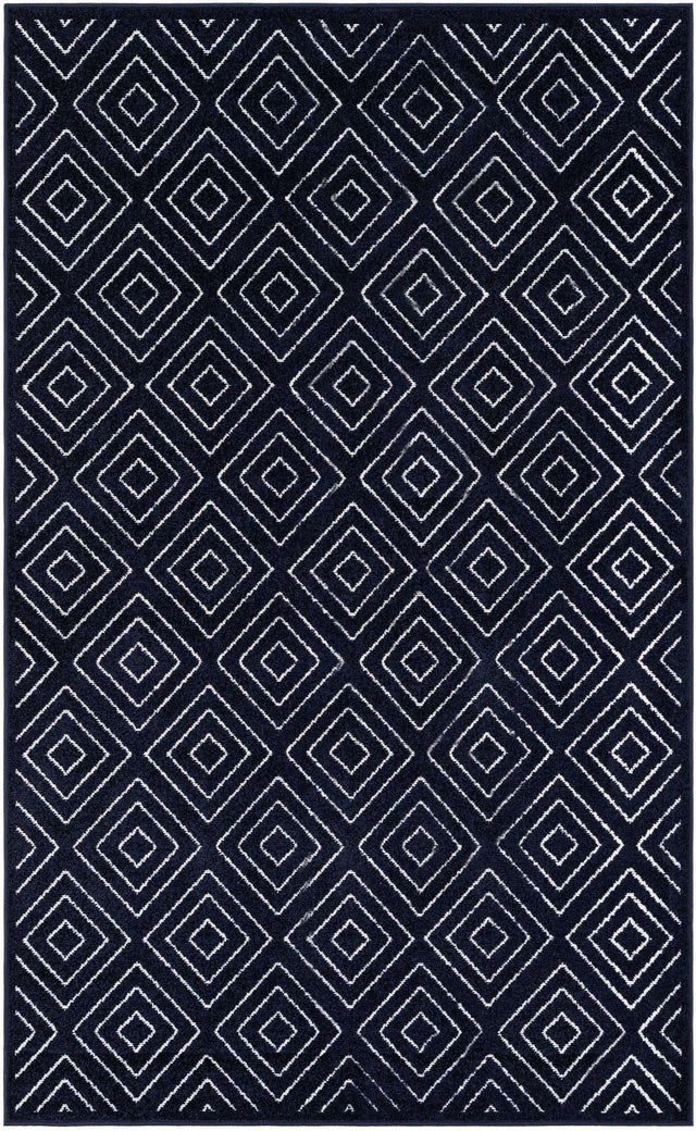 Navy Blue 5' 1 x 8' Sabrina Soto Outdoor Rectangle Area Rug Weather Resistant for Patio, Deck, Terrace, Balcony, Porch Durable Carpet for Exterior Home Design for Sale at Rug Engine