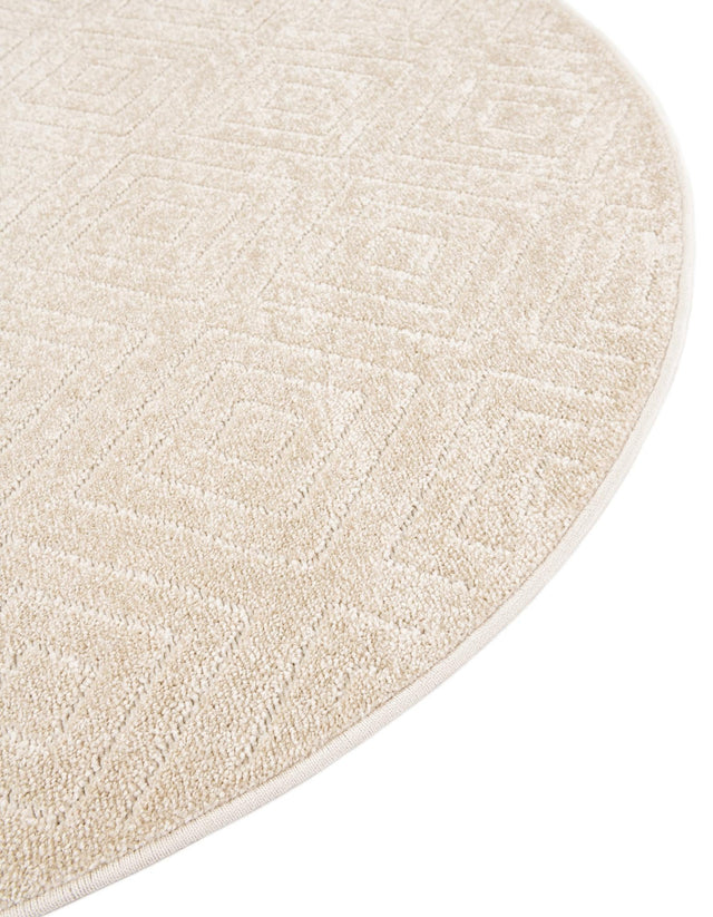 Beige 5' 1 x 5' 1 Sabrina Soto Outdoor Round Area Rug Weather Resistant for Patio, Deck, Terrace, Balcony, Porch Durable Carpet for Exterior Home Design for Sale at Rug Engine