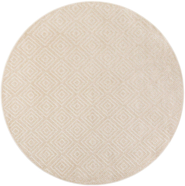 Beige 7' 10 x 7' 10 Sabrina Soto Outdoor Round Area Rug Weather Resistant for Patio, Deck, Terrace, Balcony, Porch Durable Carpet for Exterior Home Design for Sale at Rug Engine