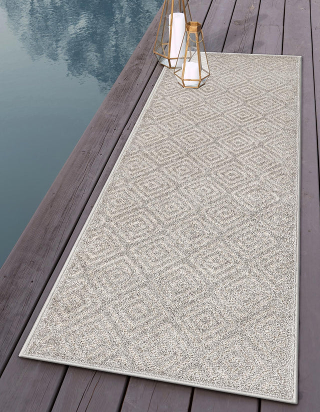 Gray 2' x 8' Sabrina Soto Outdoor Runner Area Rug Weather Resistant for Patio, Deck, Terrace, Balcony, Porch Durable Carpet for Exterior Home Design for Sale at Rug Engine