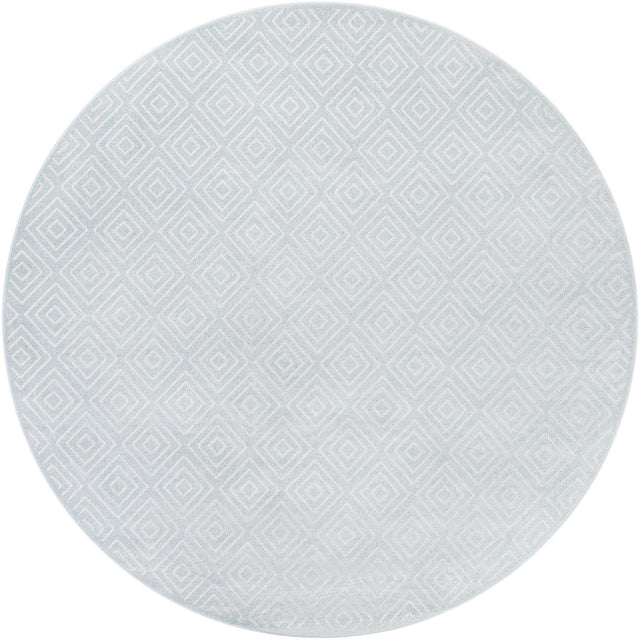 Light Blue 10' x 10' Sabrina Soto Outdoor Round Area Rug Weather Resistant for Patio, Deck, Terrace, Balcony, Porch Durable Carpet for Exterior Home Design for Sale at Rug Engine