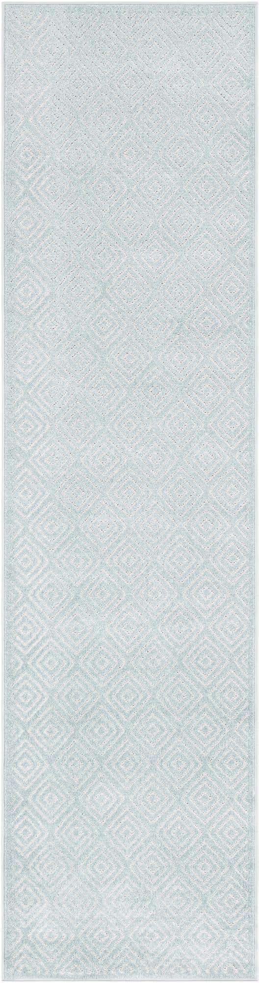 Light Blue 2' 7 x 10' Sabrina Soto Outdoor Runner Area Rug Weather Resistant for Patio, Deck, Terrace, Balcony, Porch Durable Carpet for Exterior Home Design for Sale at Rug Engine