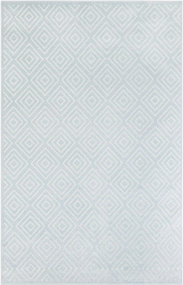 Light Blue 6' 1 x 9' Sabrina Soto Outdoor Rectangle Area Rug Weather Resistant for Patio, Deck, Terrace, Balcony, Porch Durable Carpet for Exterior Home Design for Sale at Rug Engine