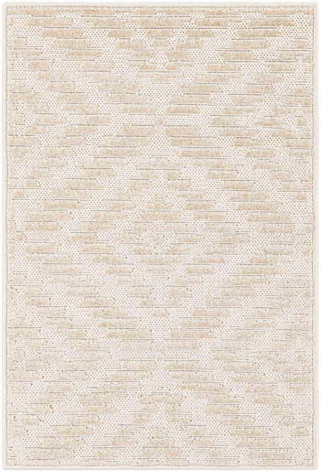 Beige and Ivory 2' x 3' 1 Sabrina Soto Outdoor Rectangle Area Rug Weather Resistant for Patio, Deck, Terrace, Balcony, Porch Durable Carpet for Exterior Home Design for Sale at Rug Engine