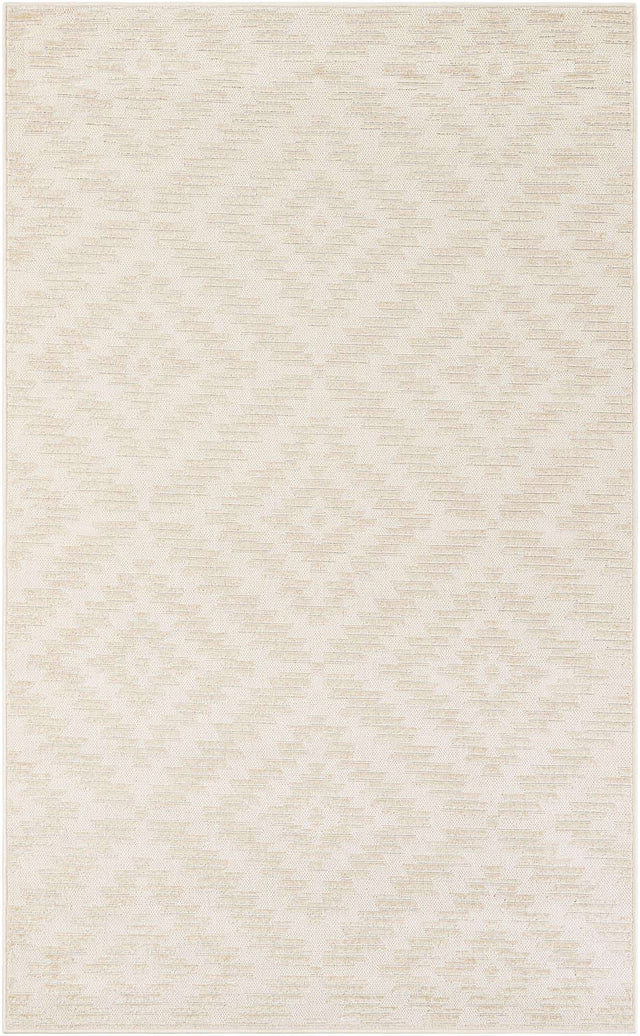 Beige and Ivory 5' 1 x 8' Sabrina Soto Outdoor Rectangle Area Rug Weather Resistant for Patio, Deck, Terrace, Balcony, Porch Durable Carpet for Exterior Home Design for Sale at Rug Engine