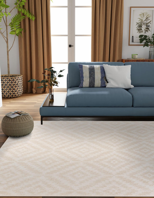 Beige and Ivory 10' x 10' Sabrina Soto Outdoor Square Area Rug Weather Resistant for Patio, Deck, Terrace, Balcony, Porch Durable Carpet for Exterior Home Design for Sale at Rug Engine