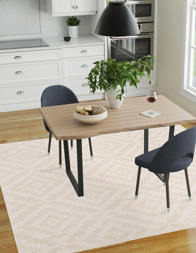 Beige and Ivory 10' x 10' Sabrina Soto Outdoor Square Area Rug Weather Resistant for Patio, Deck, Terrace, Balcony, Porch Durable Carpet for Exterior Home Design for Sale at Rug Engine