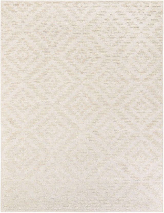 Beige and Ivory 7' 10 x 10' Sabrina Soto Outdoor Rectangle Area Rug Weather Resistant for Patio, Deck, Terrace, Balcony, Porch Durable Carpet for Exterior Home Design for Sale at Rug Engine