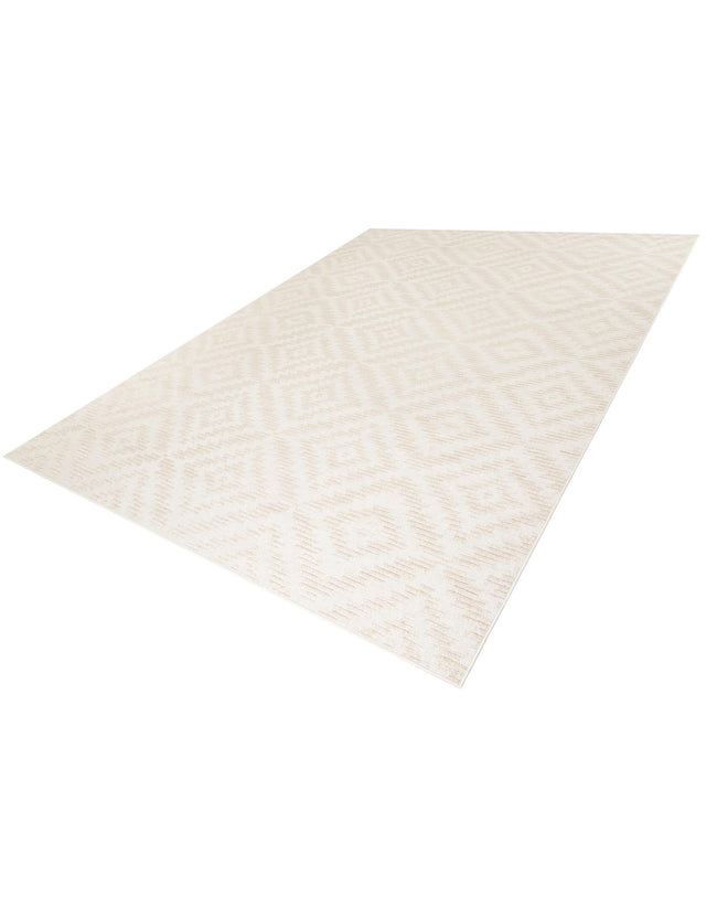 Beige and Ivory 9' x 12' Sabrina Soto Outdoor Rectangle Area Rug Weather Resistant for Patio, Deck, Terrace, Balcony, Porch Durable Carpet for Exterior Home Design for Sale at Rug Engine