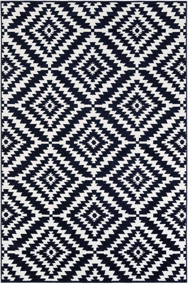 Navy Blue 6' 1 x 9' Sabrina Soto Outdoor Rectangle Area Rug Weather Resistant for Patio, Deck, Terrace, Balcony, Porch Durable Carpet for Exterior Home Design for Sale at Rug Engine