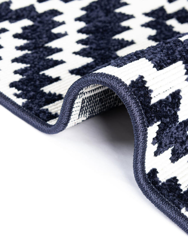 Navy Blue 10' x 10' Sabrina Soto Outdoor Round Area Rug Weather Resistant for Patio, Deck, Terrace, Balcony, Porch Durable Carpet for Exterior Home Design for Sale at Rug Engine