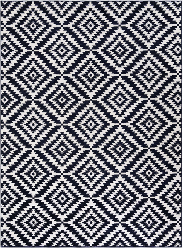 Navy Blue 9' x 12' Sabrina Soto Outdoor Rectangle Area Rug Weather Resistant for Patio, Deck, Terrace, Balcony, Porch Durable Carpet for Exterior Home Design for Sale at Rug Engine