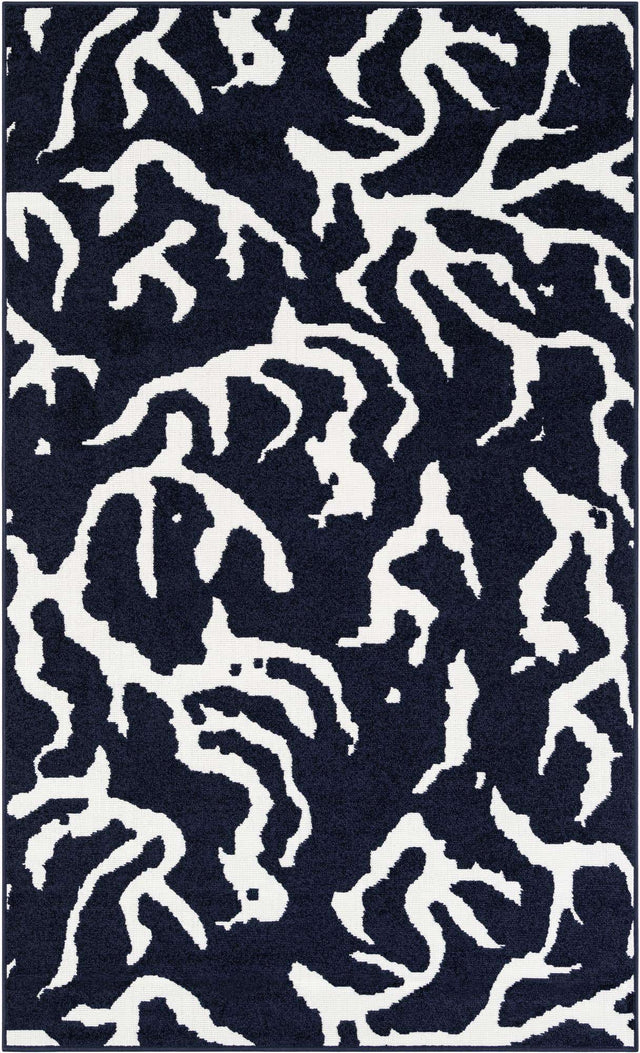 Navy Blue 5' 1 x 8' Sabrina Soto Outdoor Rectangle Area Rug Weather Resistant for Patio, Deck, Terrace, Balcony, Porch Durable Carpet for Exterior Home Design for Sale at Rug Engine