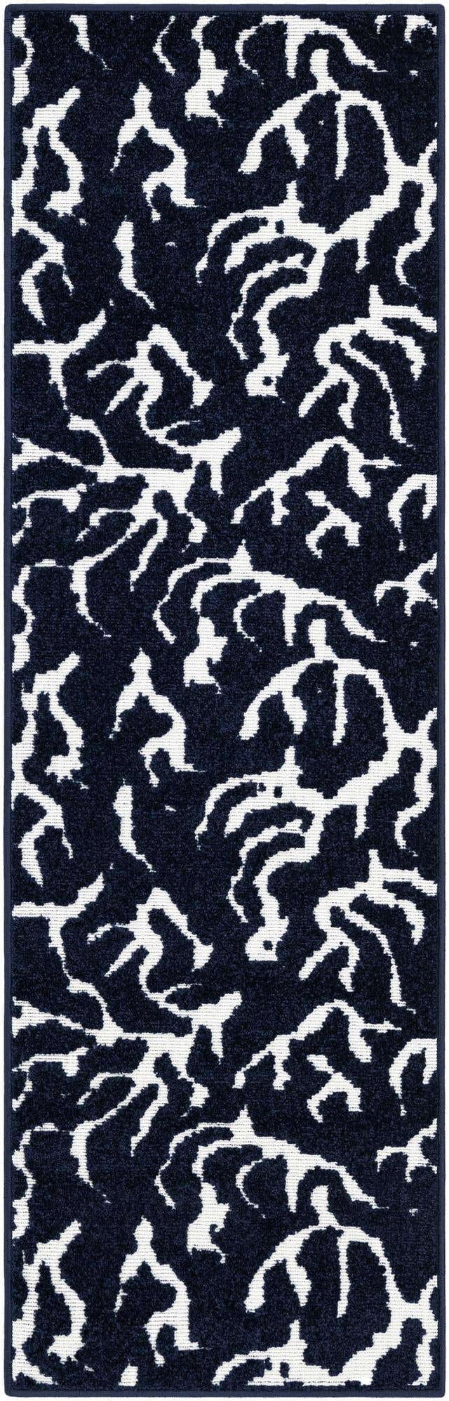 Navy Blue 2' x 6' 1 Sabrina Soto Outdoor Runner Area Rug Weather Resistant for Patio, Deck, Terrace, Balcony, Porch Durable Carpet for Exterior Home Design for Sale at Rug Engine