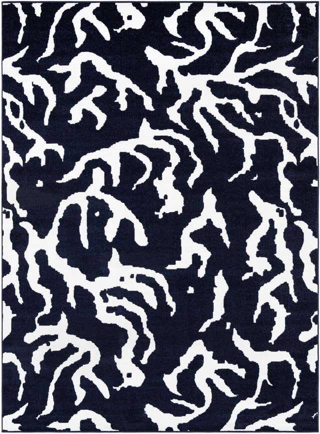 Navy Blue 9' x 12' Sabrina Soto Outdoor Rectangle Area Rug Weather Resistant for Patio, Deck, Terrace, Balcony, Porch Durable Carpet for Exterior Home Design for Sale at Rug Engine