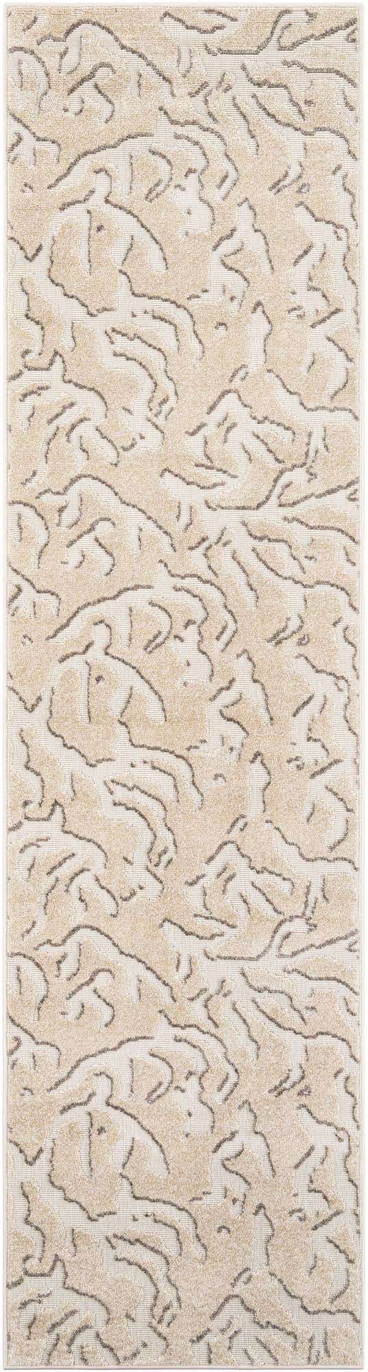 Beige and Ivory 2' 7 x 10' Sabrina Soto Outdoor Runner Area Rug Weather Resistant for Patio, Deck, Terrace, Balcony, Porch Durable Carpet for Exterior Home Design for Sale at Rug Engine