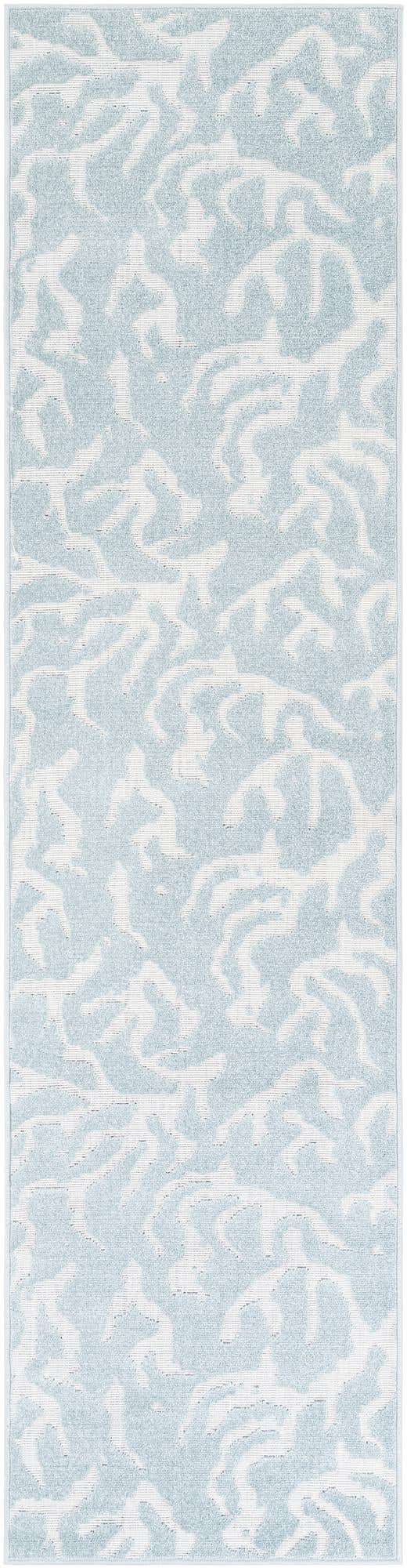 Light Blue 2' 7 x 10' Sabrina Soto Outdoor Runner Area Rug Weather Resistant for Patio, Deck, Terrace, Balcony, Porch Durable Carpet for Exterior Home Design for Sale at Rug Engine