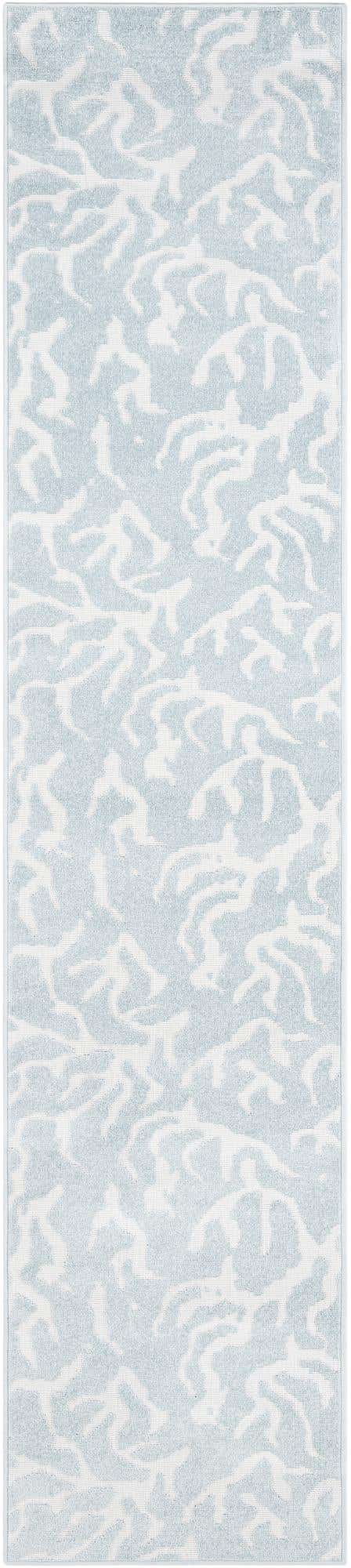 Light Blue 2' 7 x 12' Sabrina Soto Outdoor Runner Area Rug Weather Resistant for Patio, Deck, Terrace, Balcony, Porch Durable Carpet for Exterior Home Design for Sale at Rug Engine