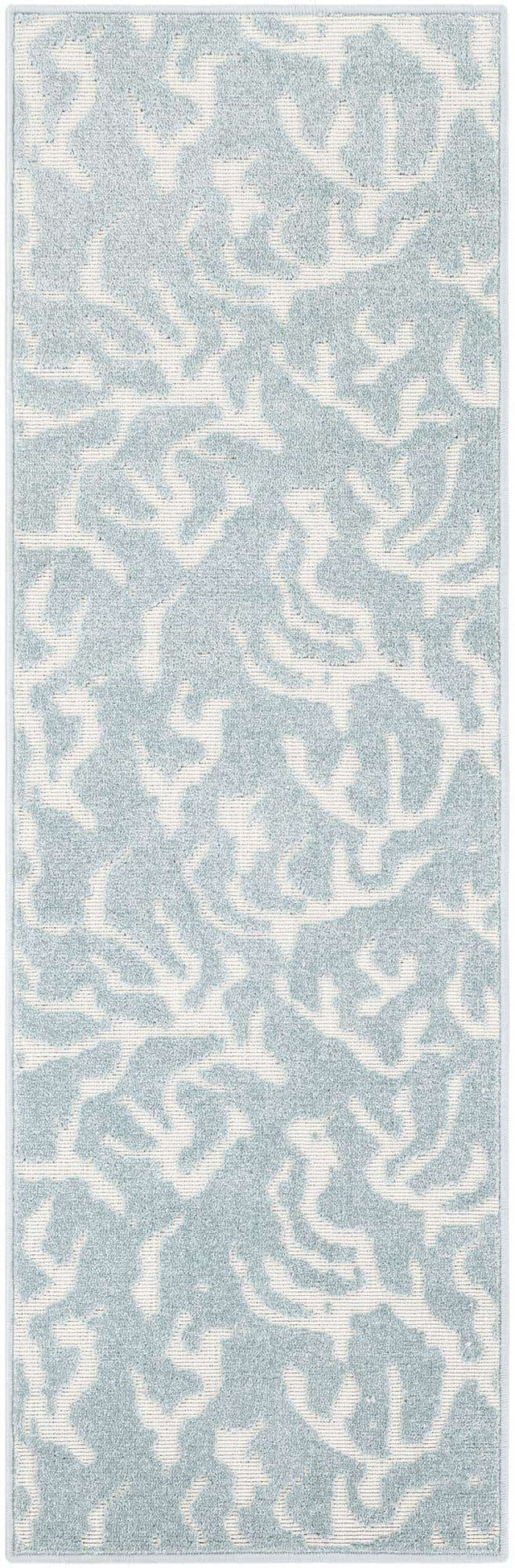 Light Blue 2' x 6' 1 Sabrina Soto Outdoor Runner Area Rug Weather Resistant for Patio, Deck, Terrace, Balcony, Porch Durable Carpet for Exterior Home Design for Sale at Rug Engine