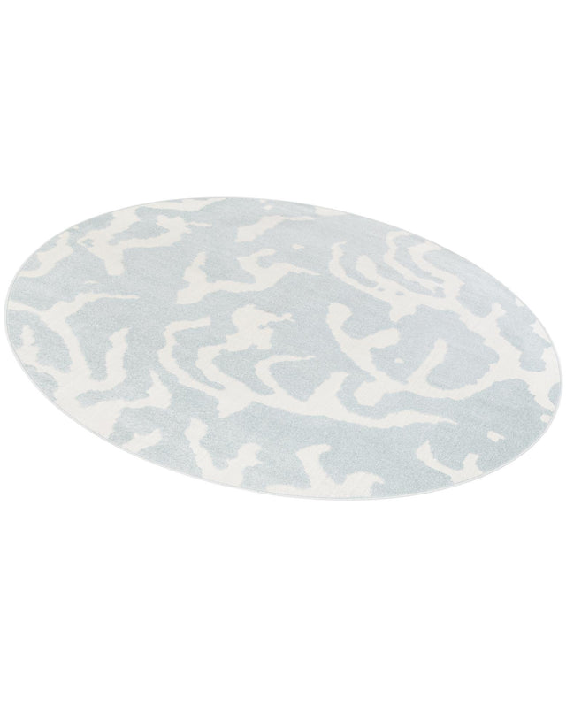 Light Blue 7' 10 x 7' 10 Sabrina Soto Outdoor Round Area Rug Weather Resistant for Patio, Deck, Terrace, Balcony, Porch Durable Carpet for Exterior Home Design for Sale at Rug Engine
