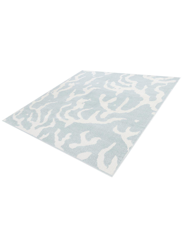 Light Blue 7' 10 x 7' 10 Sabrina Soto Outdoor Square Area Rug Weather Resistant for Patio, Deck, Terrace, Balcony, Porch Durable Carpet for Exterior Home Design for Sale at Rug Engine