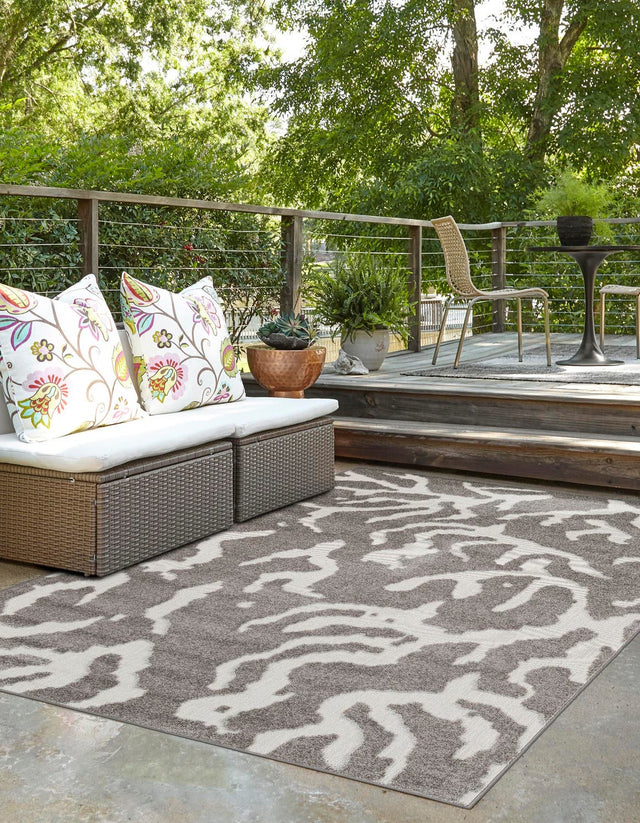 Gray 2' x 3' 1 Sabrina Soto Outdoor Rectangle Area Rug Weather Resistant for Patio, Deck, Terrace, Balcony, Porch Durable Carpet for Exterior Home Design for Sale at Rug Engine