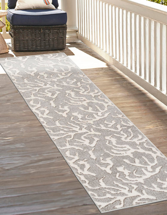 Gray 2' 7 x 10' Sabrina Soto Outdoor Runner Area Rug Weather Resistant for Patio, Deck, Terrace, Balcony, Porch Durable Carpet for Exterior Home Design for Sale at Rug Engine