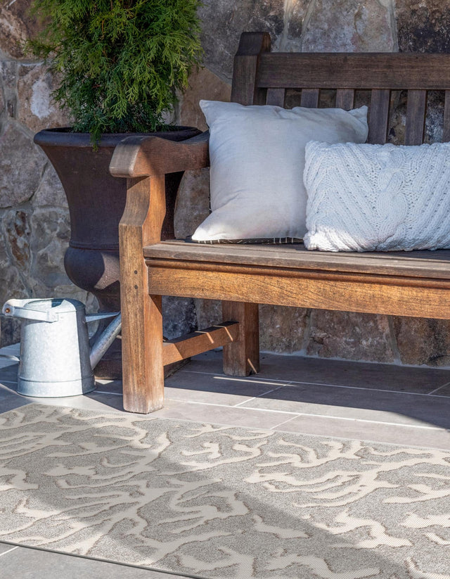 Gray 2' x 6' 1 Sabrina Soto Outdoor Runner Area Rug Weather Resistant for Patio, Deck, Terrace, Balcony, Porch Durable Carpet for Exterior Home Design for Sale at Rug Engine