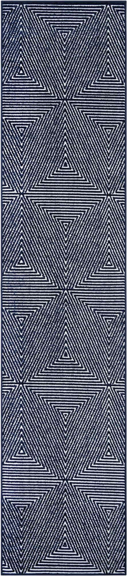Navy Blue 2' 7 x 12' Sabrina Soto Outdoor Runner Area Rug Weather Resistant for Patio, Deck, Terrace, Balcony, Porch Durable Carpet for Exterior Home Design for Sale at Rug Engine