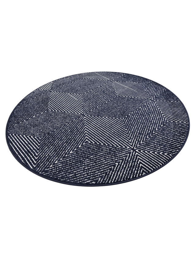 Navy Blue 5' 1 x 5' 1 Sabrina Soto Outdoor Round Area Rug Weather Resistant for Patio, Deck, Terrace, Balcony, Porch Durable Carpet for Exterior Home Design for Sale at Rug Engine