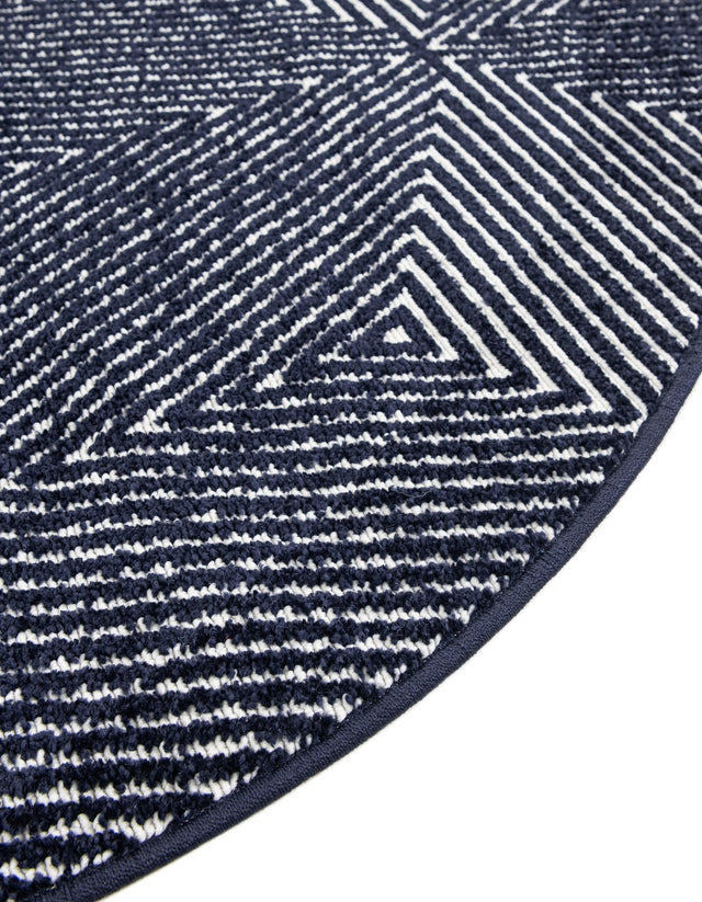 Navy Blue 3' 1 x 3' 1 Sabrina Soto Outdoor Round Area Rug Weather Resistant for Patio, Deck, Terrace, Balcony, Porch Durable Carpet for Exterior Home Design for Sale at Rug Engine