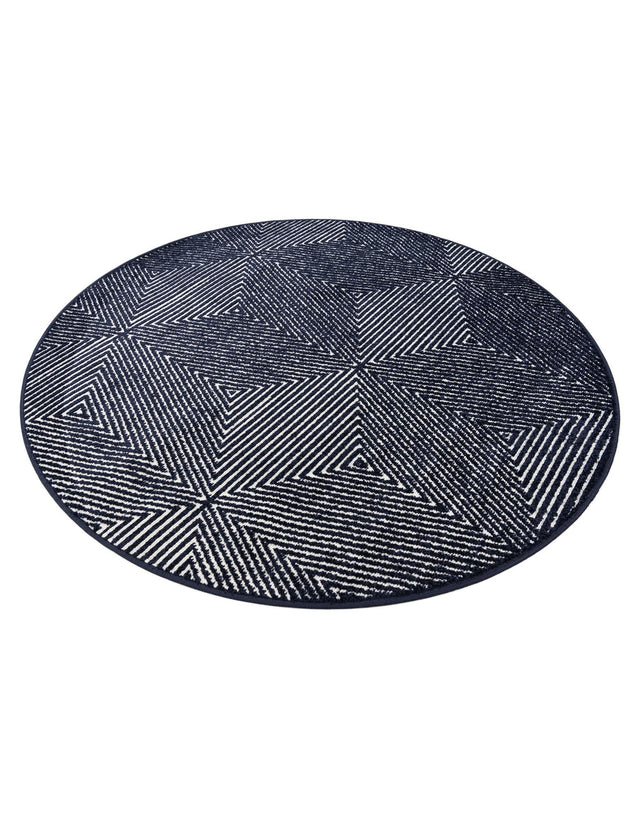 Navy Blue 5' 1 x 5' 1 Sabrina Soto Outdoor Round Area Rug Weather Resistant for Patio, Deck, Terrace, Balcony, Porch Durable Carpet for Exterior Home Design for Sale at Rug Engine