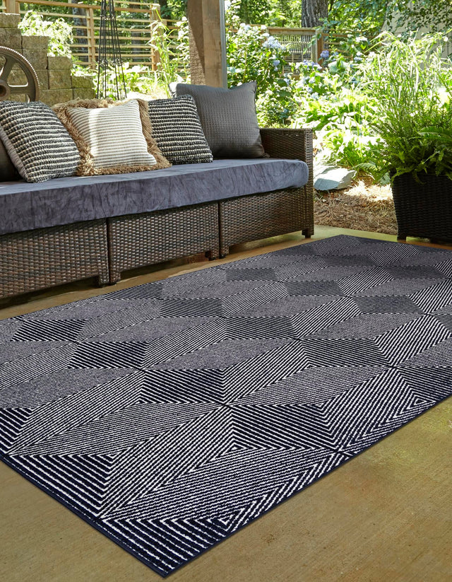 Navy Blue 5' 1 x 8' Sabrina Soto Outdoor Rectangle Area Rug Weather Resistant for Patio, Deck, Terrace, Balcony, Porch Durable Carpet for Exterior Home Design for Sale at Rug Engine