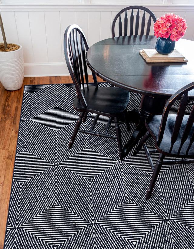 Navy Blue 7' 10 x 7' 10 Sabrina Soto Outdoor Square Area Rug Weather Resistant for Patio, Deck, Terrace, Balcony, Porch Durable Carpet for Exterior Home Design for Sale at Rug Engine