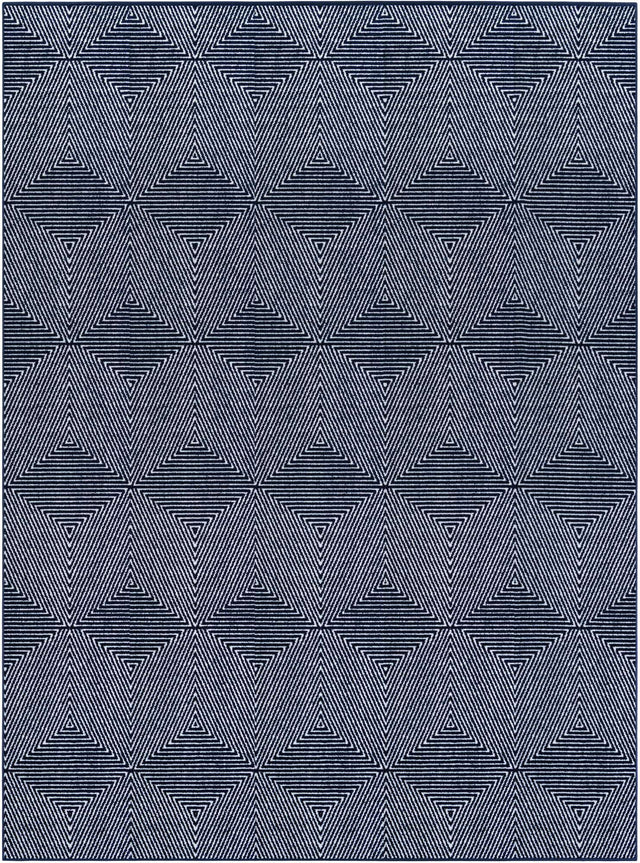 Navy Blue 9' x 12' Sabrina Soto Outdoor Rectangle Area Rug Weather Resistant for Patio, Deck, Terrace, Balcony, Porch Durable Carpet for Exterior Home Design for Sale at Rug Engine