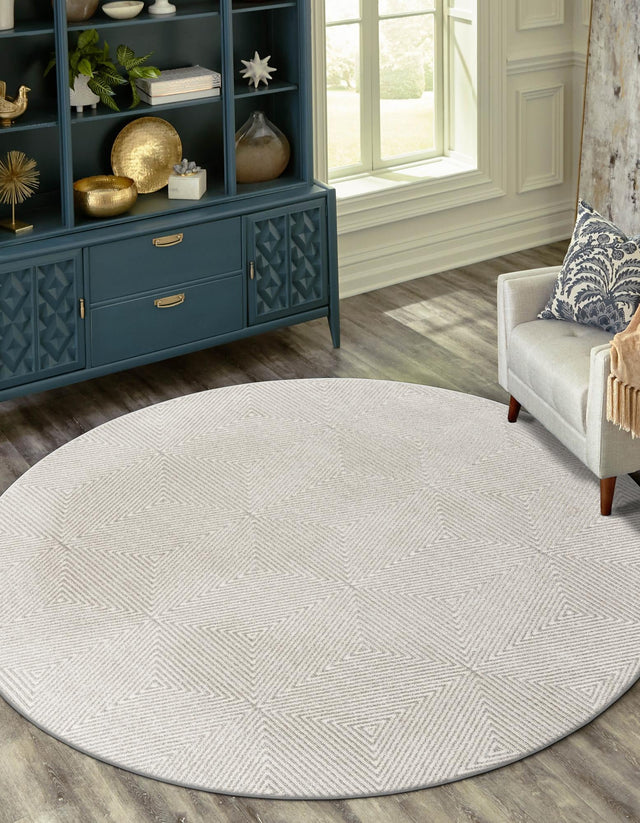 Gray 3' 1 x 3' 1 Sabrina Soto Outdoor Round Area Rug Weather Resistant for Patio, Deck, Terrace, Balcony, Porch Durable Carpet for Exterior Home Design for Sale at Rug Engine