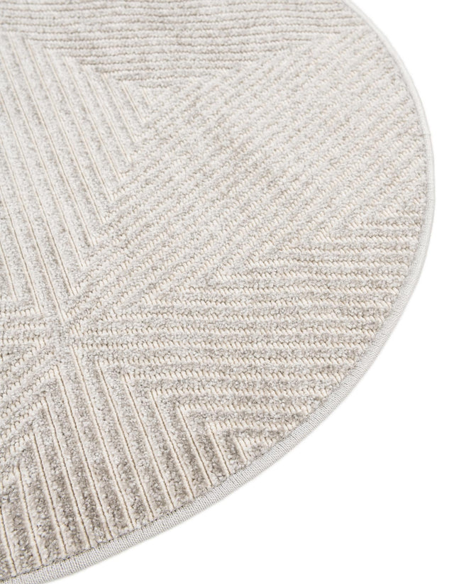 Gray 7' 10 x 7' 10 Sabrina Soto Outdoor Round Area Rug Weather Resistant for Patio, Deck, Terrace, Balcony, Porch Durable Carpet for Exterior Home Design for Sale at Rug Engine