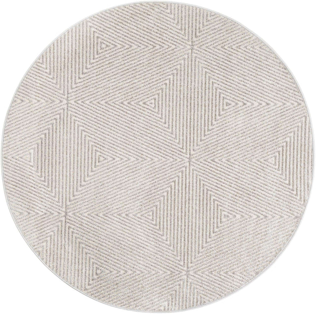 Gray 5' 1 x 5' 1 Sabrina Soto Outdoor Round Area Rug Weather Resistant for Patio, Deck, Terrace, Balcony, Porch Durable Carpet for Exterior Home Design for Sale at Rug Engine